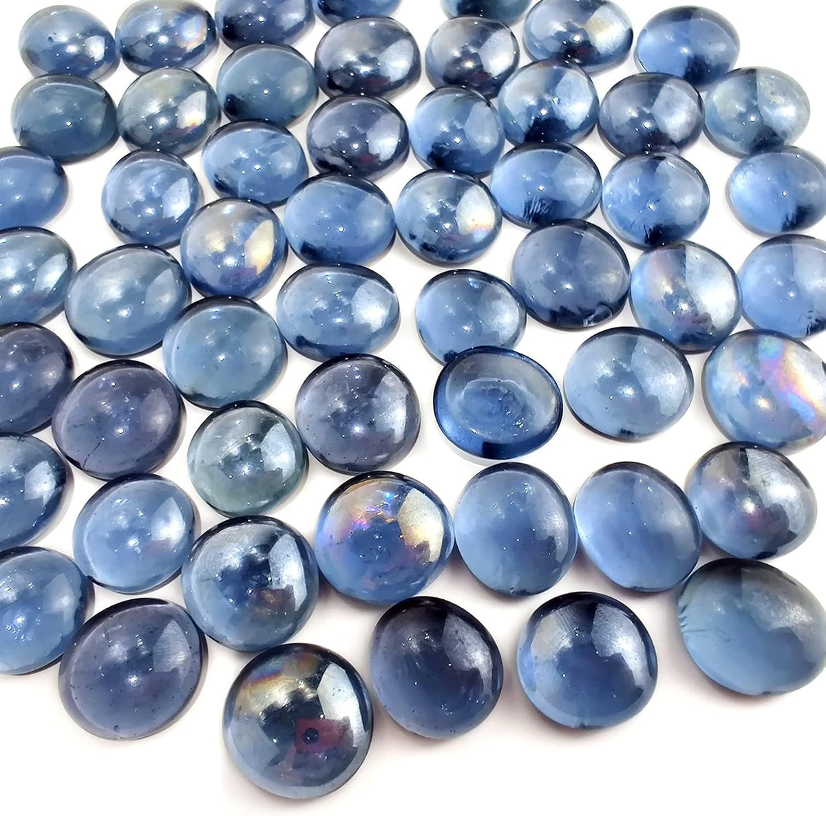 HappyFiller 5 LB 500 Pcs Clear Flat Marbles Glass Gems | Vase Filler Decorative Candle Holder Stones Fountain Rocks,Fish Tank Pebbles,Fire Pit Glass Beads Fireplace Decor - Image 10