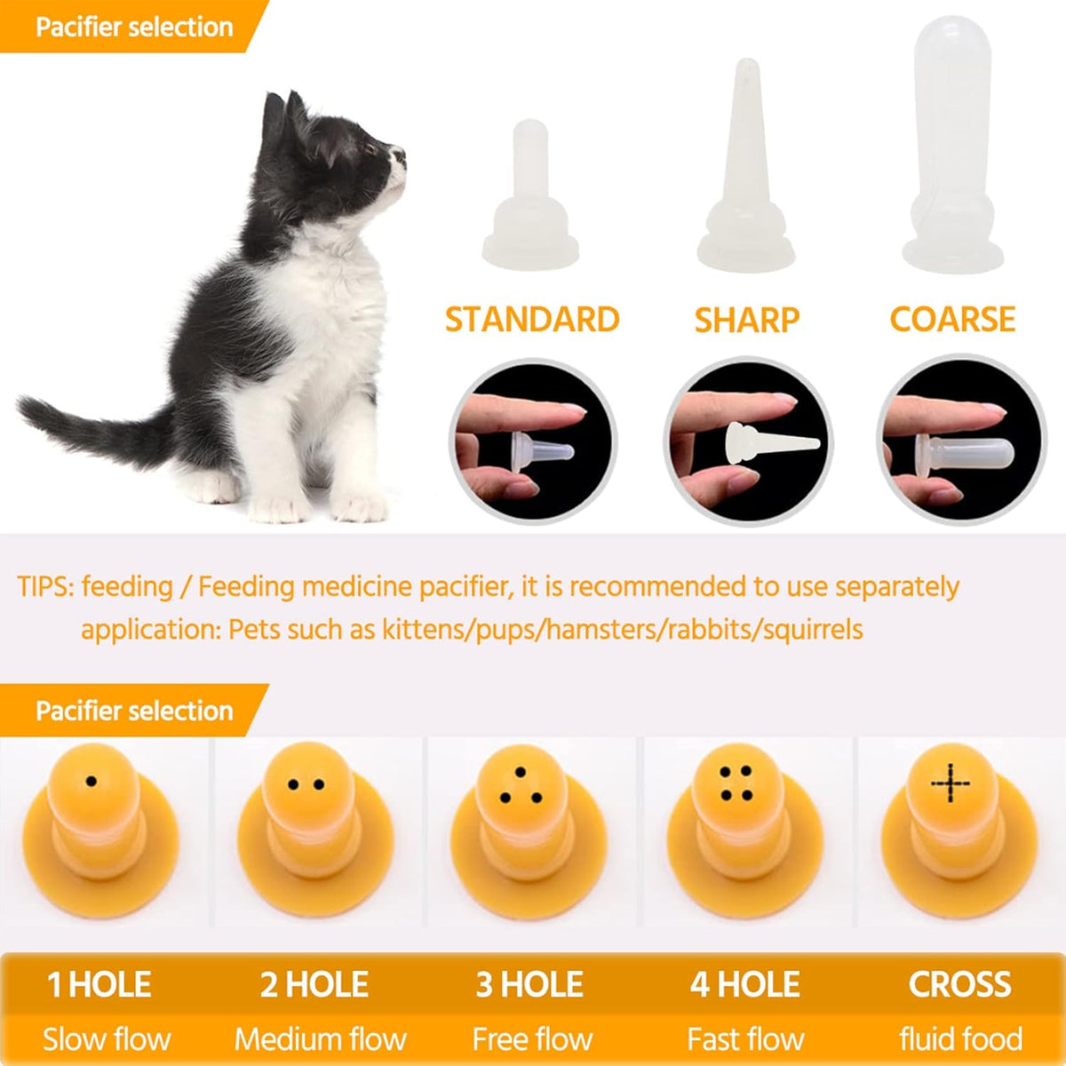 Puppy Kitten Bottle for Nursing, Newborn Baby Dog Cat Rabbit Feeding Bottles with Nipples Feeder Kit - Image 4