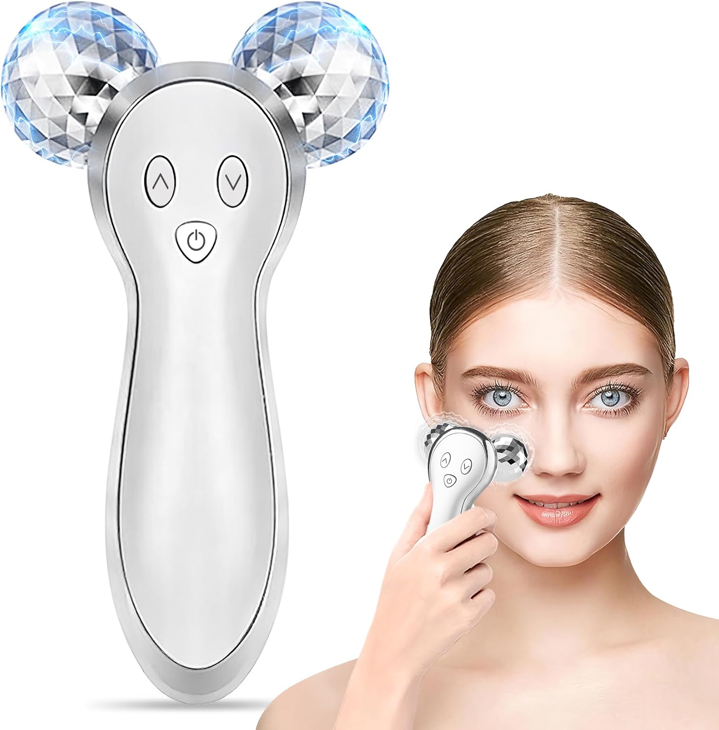 3D Face Massager, Microcurrent Facial Massager Roller, Face Tool for Beauty Sculpt Skincare, Microcurrent Device for Face Eye Neck Arm Leg, Gift for Women - Image 1