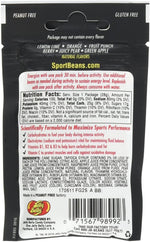 Assorted flavors of caffeinated sports performance jelly beans in packaging