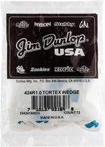 Close up of the sharp tip on Dunlop Tortex Wedge plectrum
