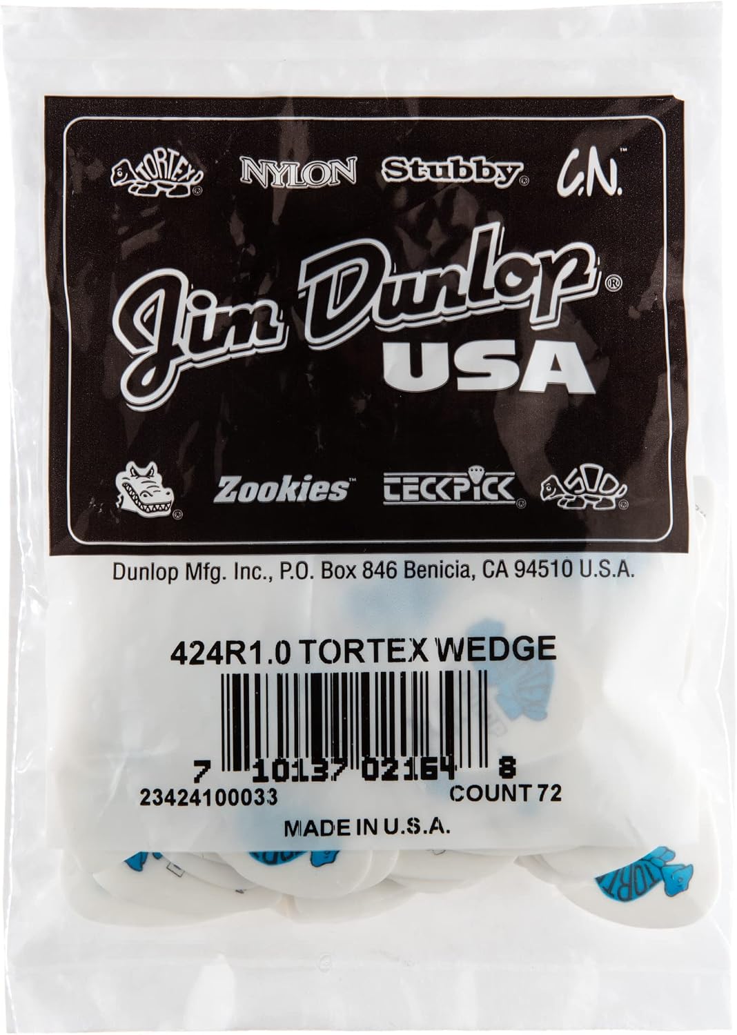 Close up of the sharp tip on Dunlop Tortex Wedge plectrum