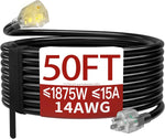 Skrizcable 16/3 25 FT Outdoor Extension Cord Waterproof, Black Power Cord | Weatherproof & Flame Retardant, 25 Foot Appliance Extension Cord Outside for Lawn & Garden, 13A 1625W 16AWG SJTW, ETL Listed - Image 14