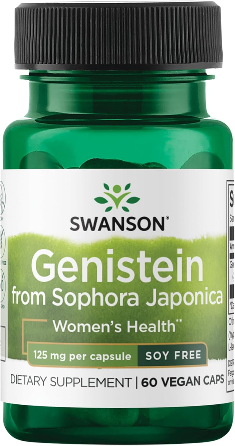 Swanson Soy-Free Genistein Supplement, 125 mg, 60 Vegan Capsules - Image 1