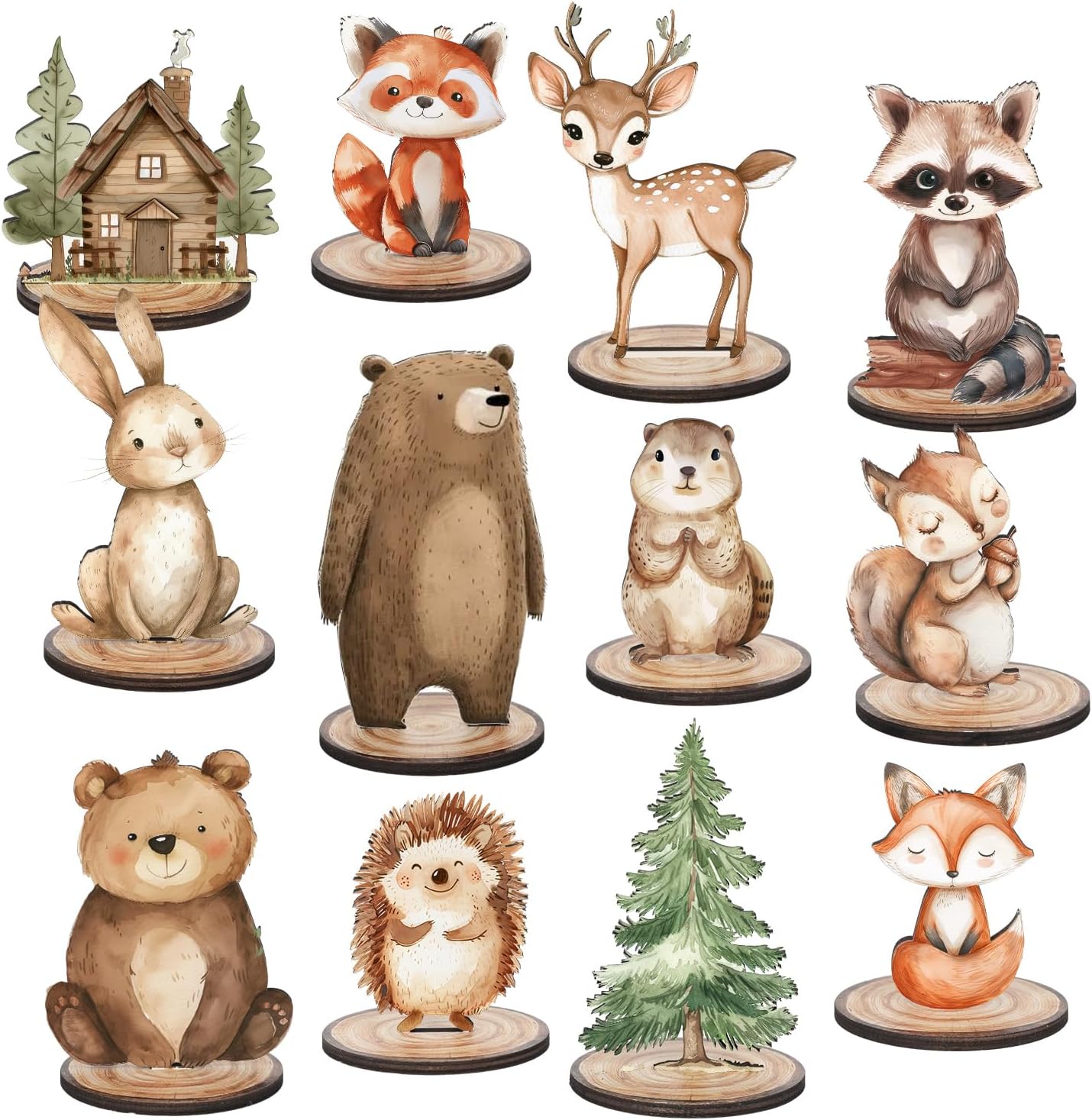 Fysuimu woodland animal table centerpiece set front view