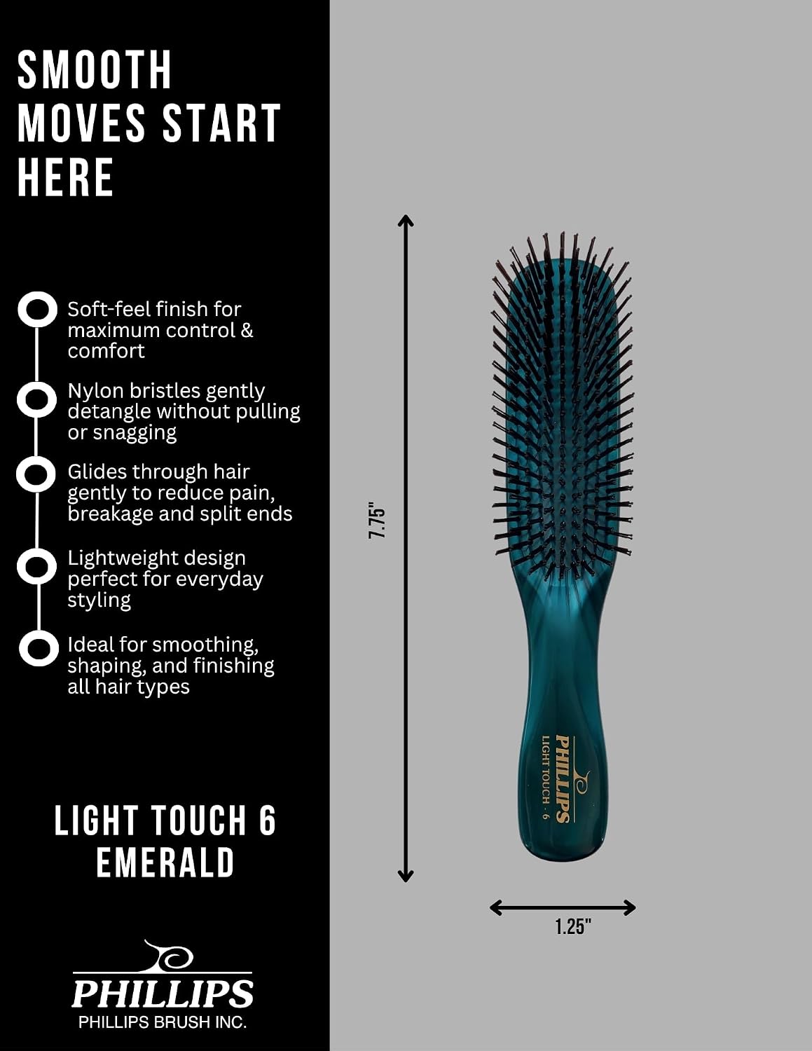 Phillips Brush Gem Collection 7.75 inch hair brush handle
