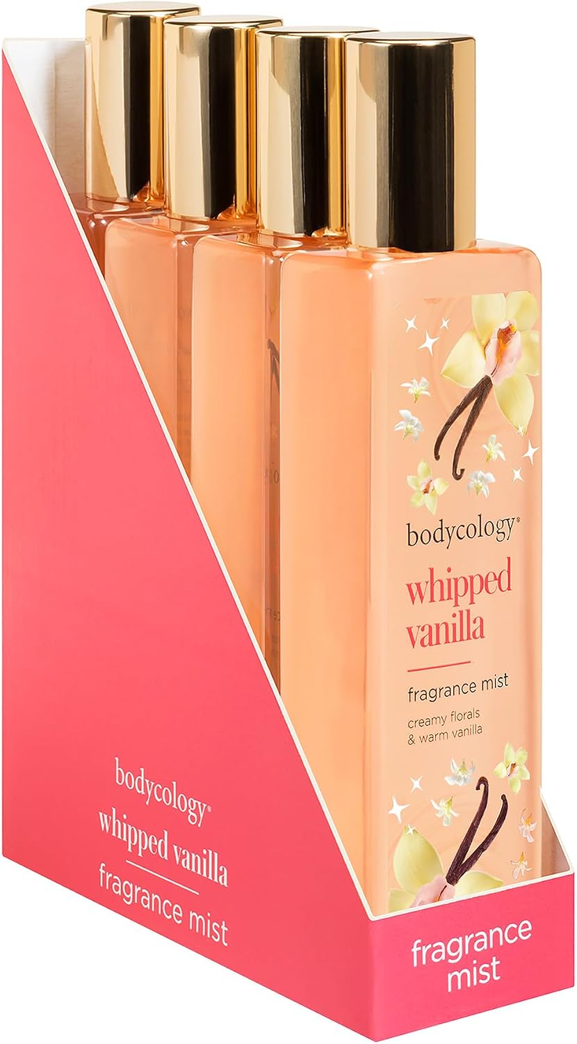 Bodycology whipped vanilla fragrance mist held in hand