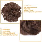 S-Noilite synthetic curly hairpiece showing donut shape and volume