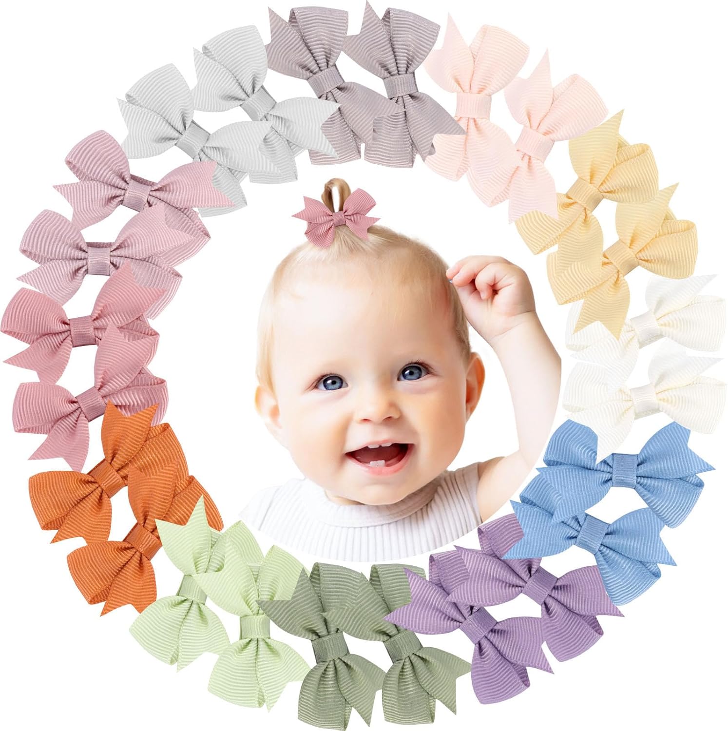 Oaoleer girls fully lined tiny bow alligator clips front view