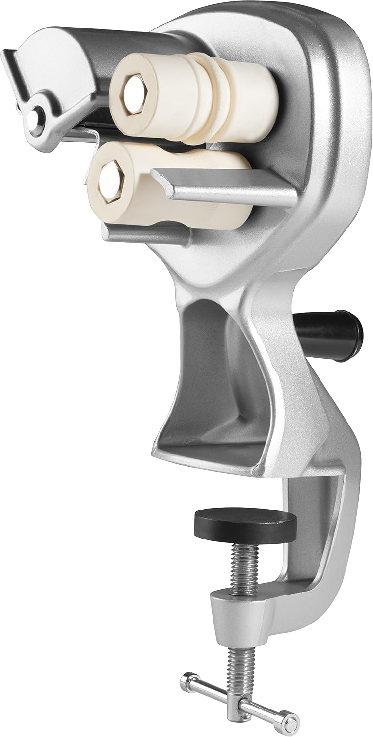 Adjustable C clamp base attached to table surface