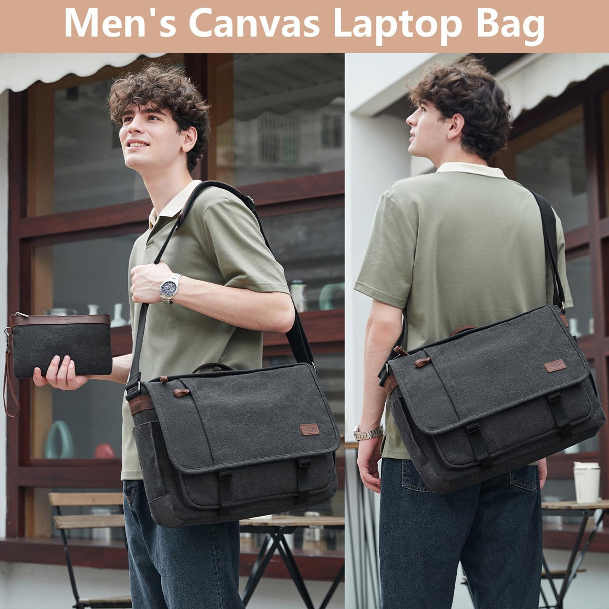 Nerlion laptop bag open compartment displaying padded 17.3 inch sleeve