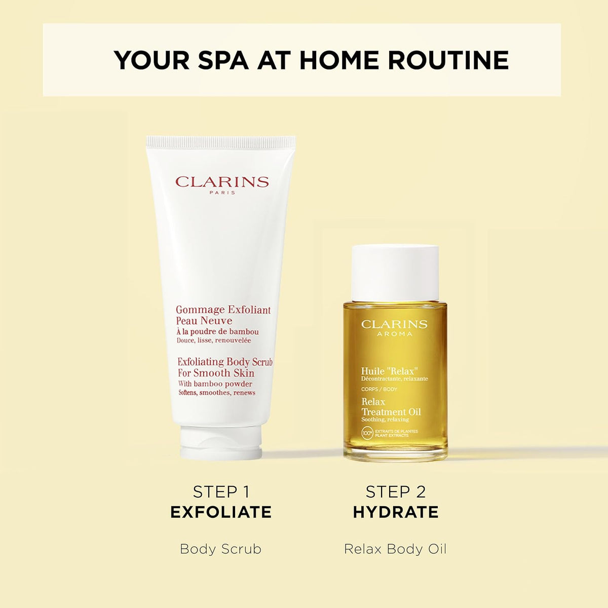 Clarins Relax Body Treatment Oil lifestyle wellness setting