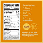 Individually wrapped vegan and gluten free ginger chews by Chimes Gourmet.