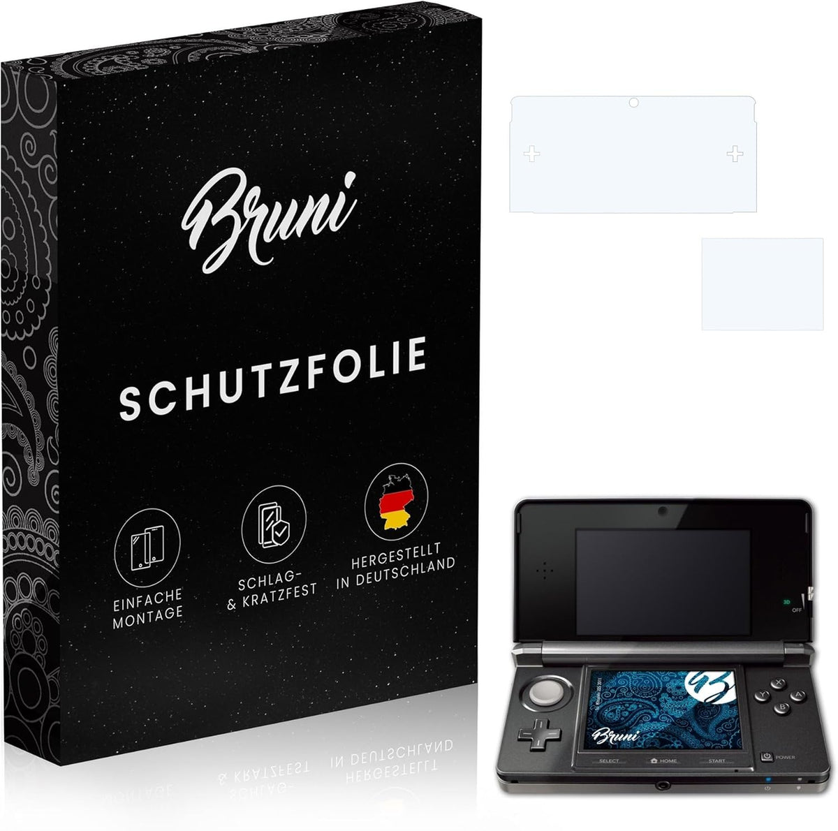 Bruni screen protector for Nintendo 3DS 2011 front packaging view