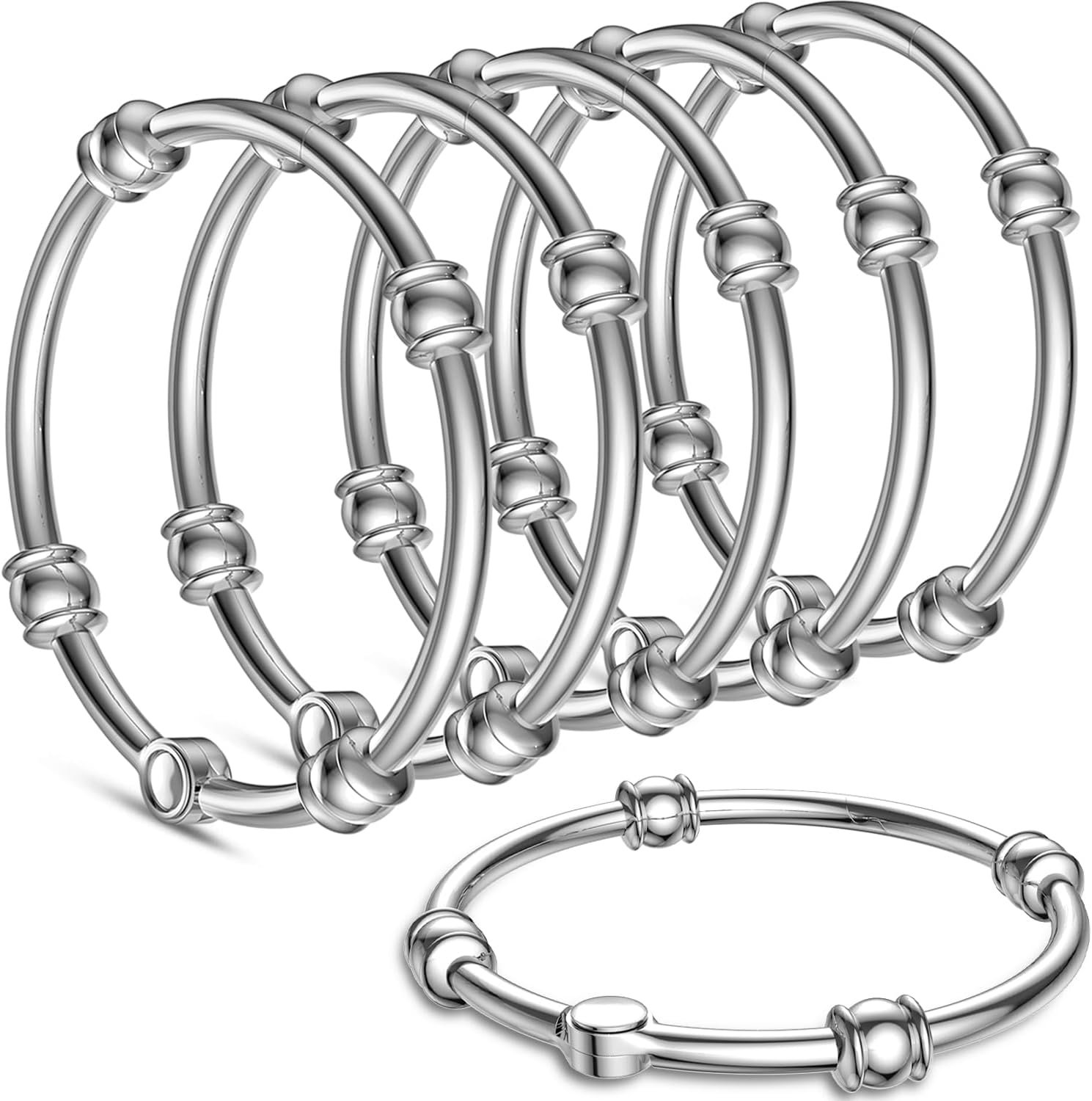Sstoohl rustproof chrome shower curtain rings set of 12