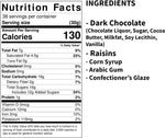 Gourmet dark chocolate coated raisins in a bowl