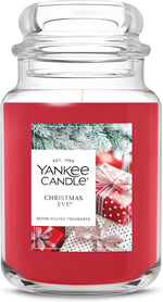 Yankee Candle Christmas Eve scented candle front view large jar