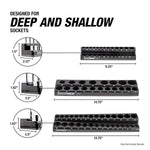 OEMTOOLS 3 piece socket holder holding deep and shallow sockets