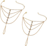 Suyi Finger Ring Bracelet Hand Harness Chain Bracelet Rhinestone Gifts for Women - Image 11