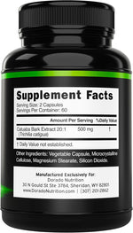 Dorado Nutrition Catuaba Bark 120 capsules bottle label