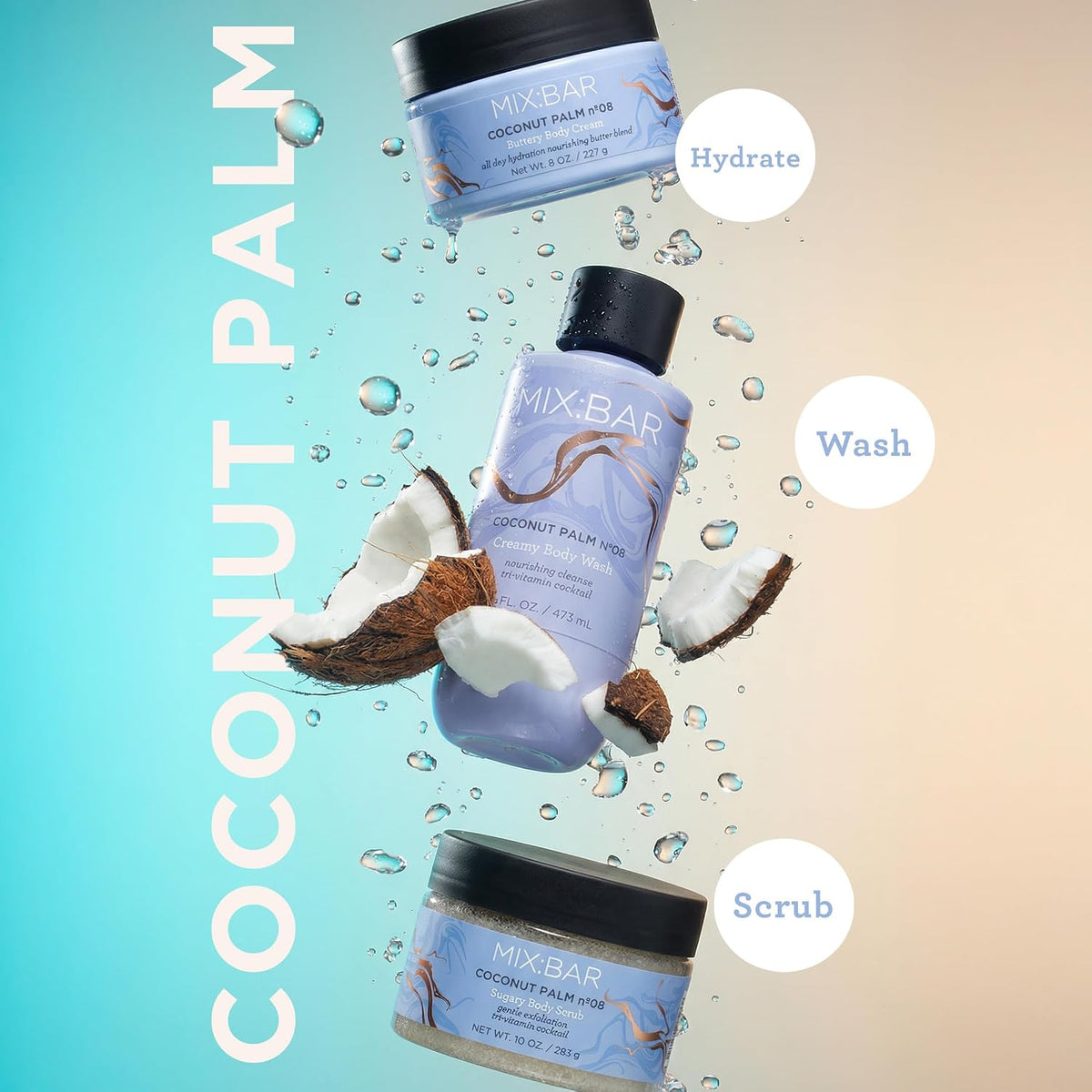 MIX:BAR Coconut Palm body cream ingredient highlights