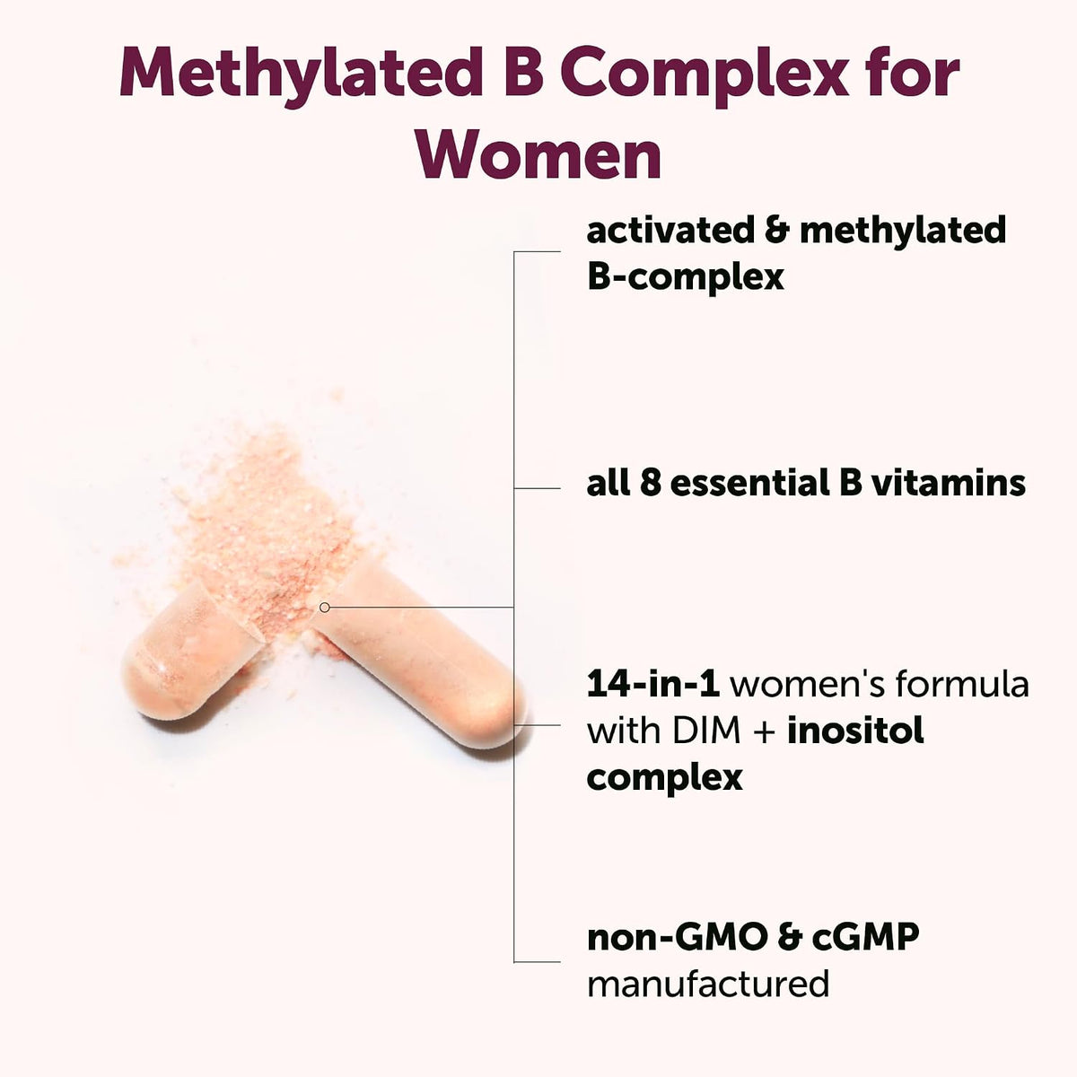 Micro Ingredients b complex supplement capsule bottle back label