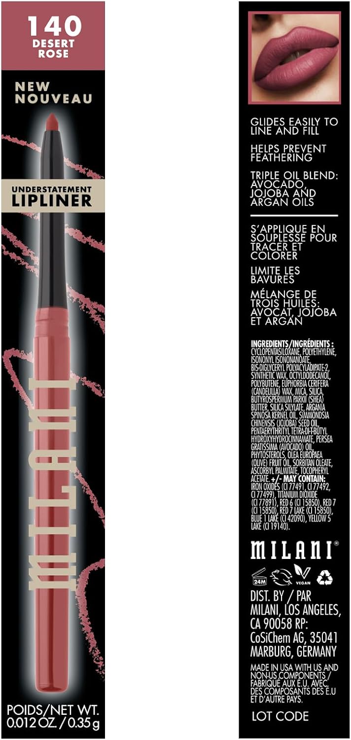 Milani Understatement Lip Liner 140 retractable tip creamy formula closeup