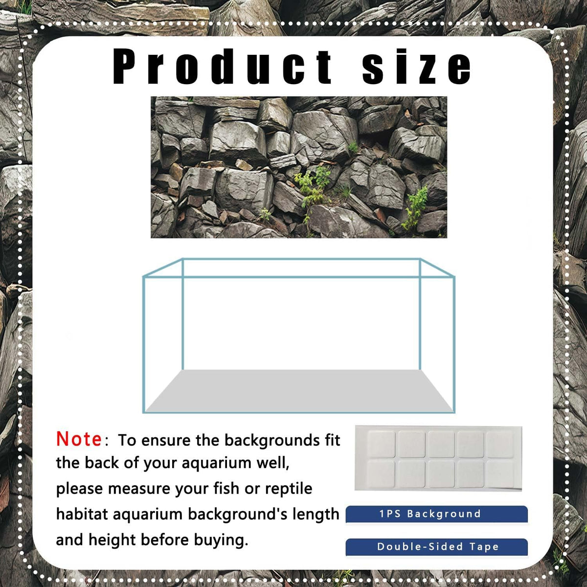 Dtekoj realistic mountain rock glass tank backdrop fabric poster close up