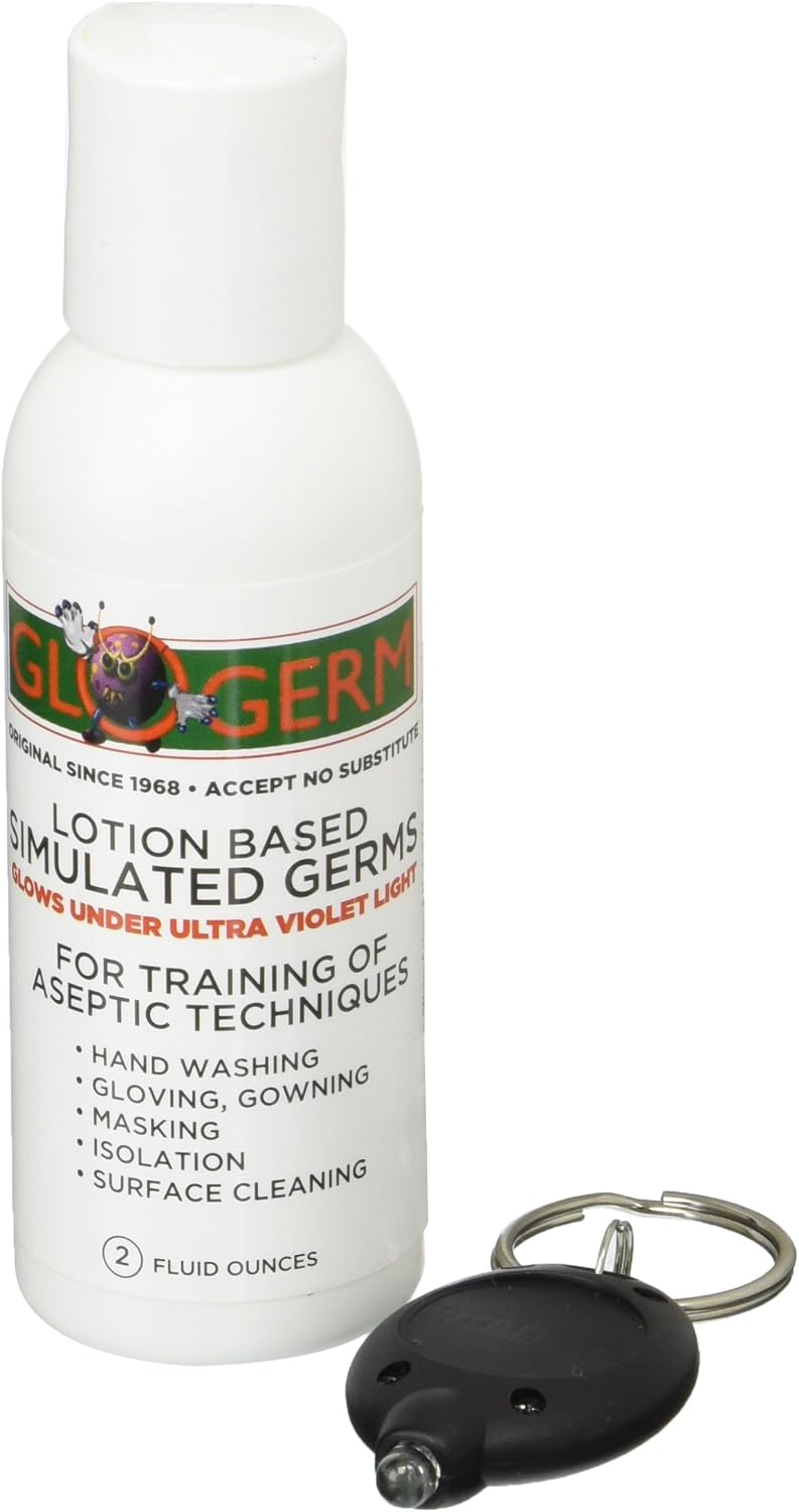 Glo Germ Mini Kit front view showing gel bottle and UV light