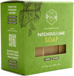 Crate 61 patchouli lime handmade soap bars stacked