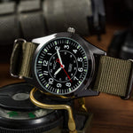 Infantry field watch side profile with crown detail