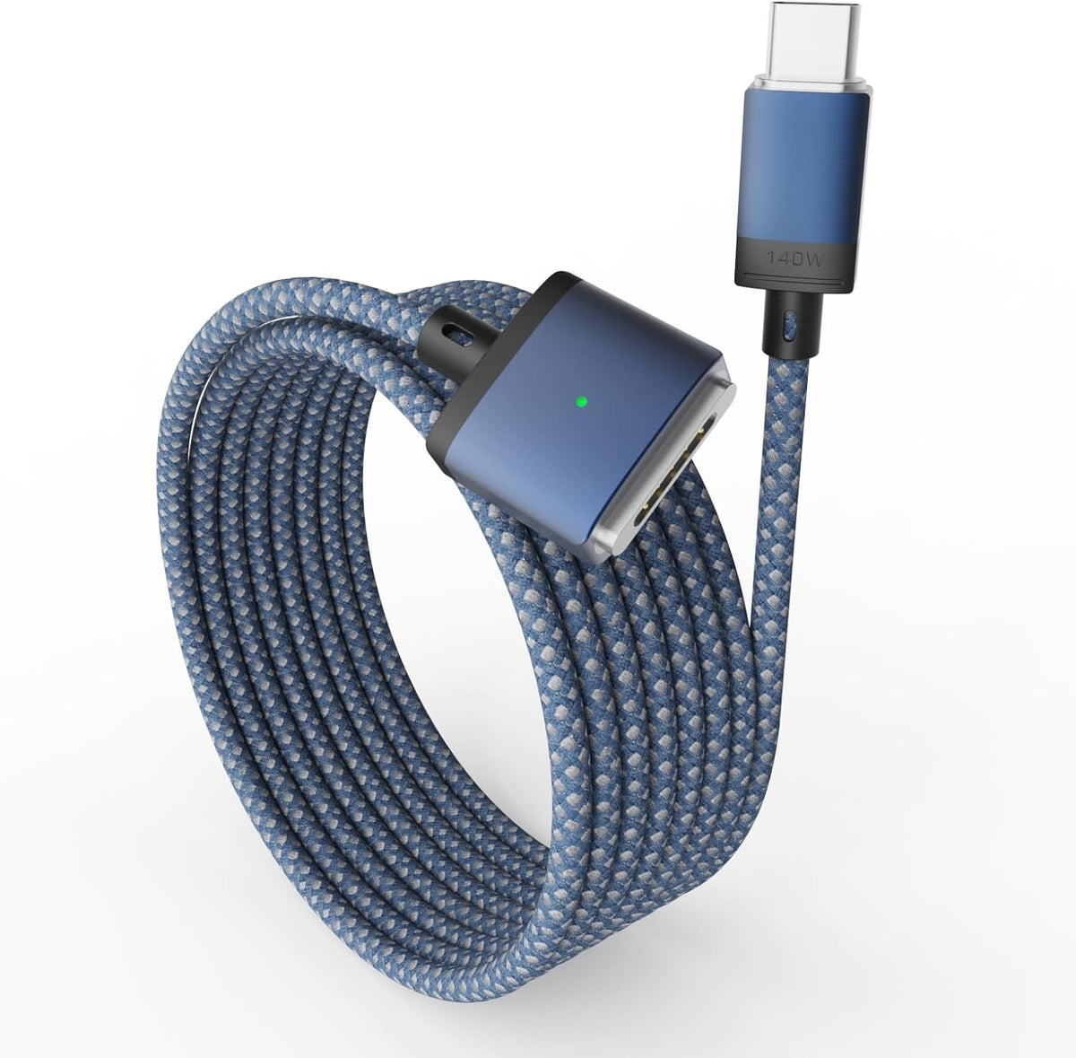 LISEN 140 Watt USB-C to Magnetic 3 cable front view for MacBook fast charging.