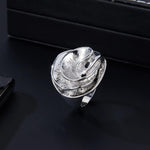 Aprilery gold and silver ring close-up of high-polish plated finish
