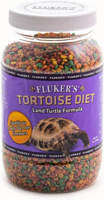 Fluker's Premium Tortoise Diet Small Pellet Food 7 Ounce jar front view daily reptile nutrition