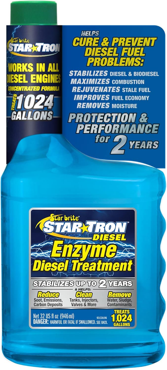 Star Brite Star Tron Super Concentrated Diesel Formula 32 Fluid Ounce bottle front view showing authentic enzyme fuel treatment labelling.