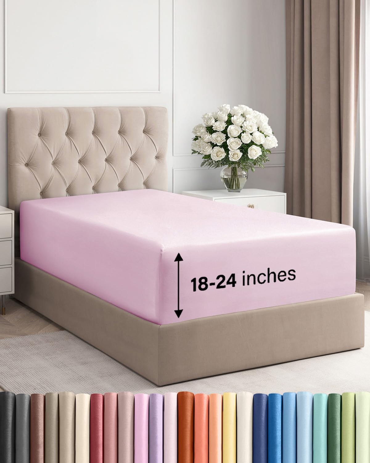 CGK Unlimited extra deep twin fitted sheet front view