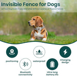 PetSafe smart pet containment collar displaying waterproof charging port and adjustable strap