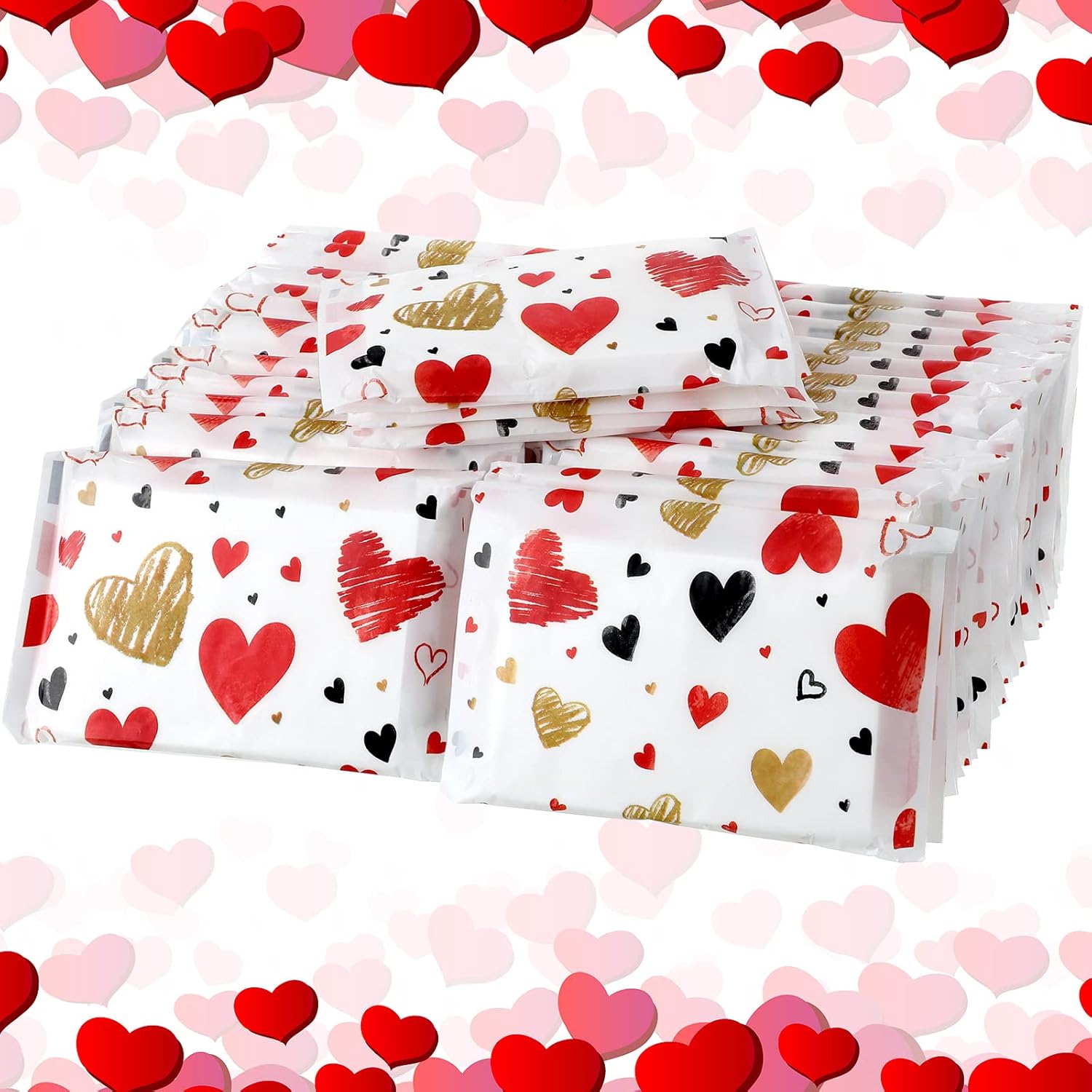 Eaasty Valentine pocket pack travel facial tissues front view showcasing the heart pattern packaging