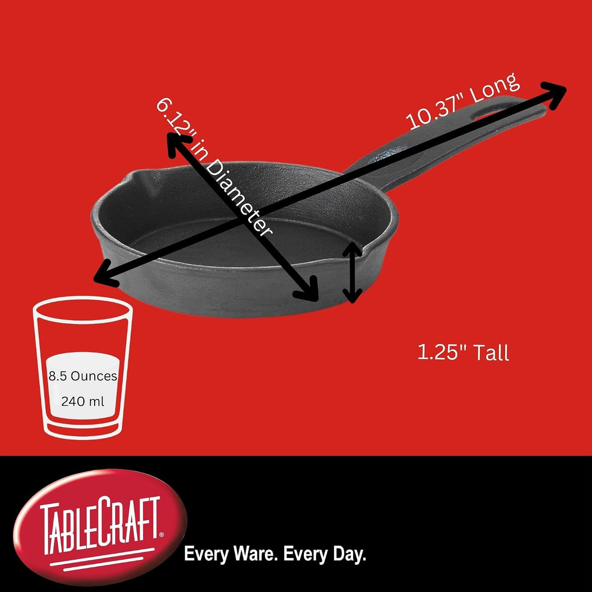 Tablecraft mini skillet handle and side profile