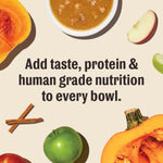 Healthy digestion dog food topper carton back view showing premium ingredients