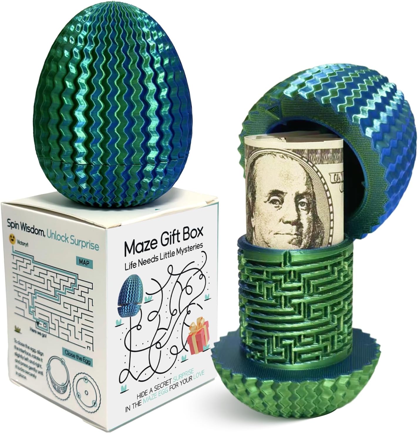 Marsaball Mystery Egg Maze Box front view bluegreen