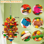 Handmade parrot chewing toy demonstrating the optimal thickness for heavy beak exercise.