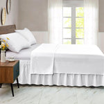 FreshCulture bed skirt concealing under bed storage boxes