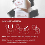 Full collection overview of the skincare product packaging emphasizing its non irritating exfoliating formula.