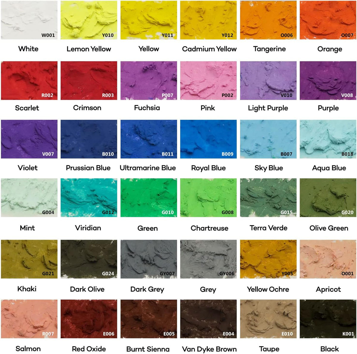 Mont Marte extra soft pastels color swatches