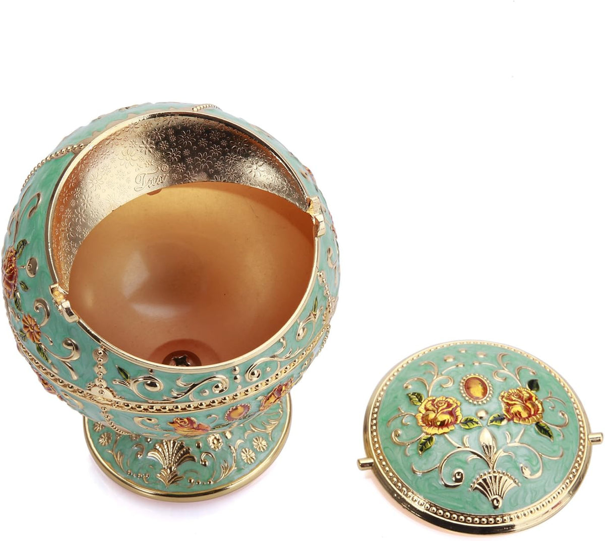 K Cool vintage ashtray open lid view showing interior compartment