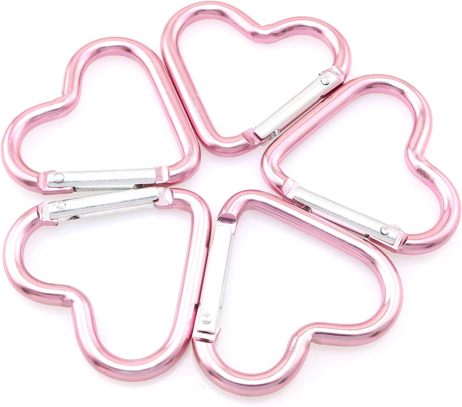 Lind Kitchen heart-shaped aluminum snap hook clip front view keychain accessory