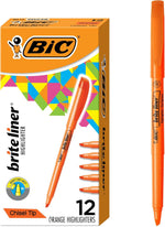 BIC Brite Liner Highlighters, Chisel Tip, 12-Count Pack, Yellow Ink - Image 9