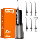 Bitvae Cordless Water Dental Flosser front view in black color.