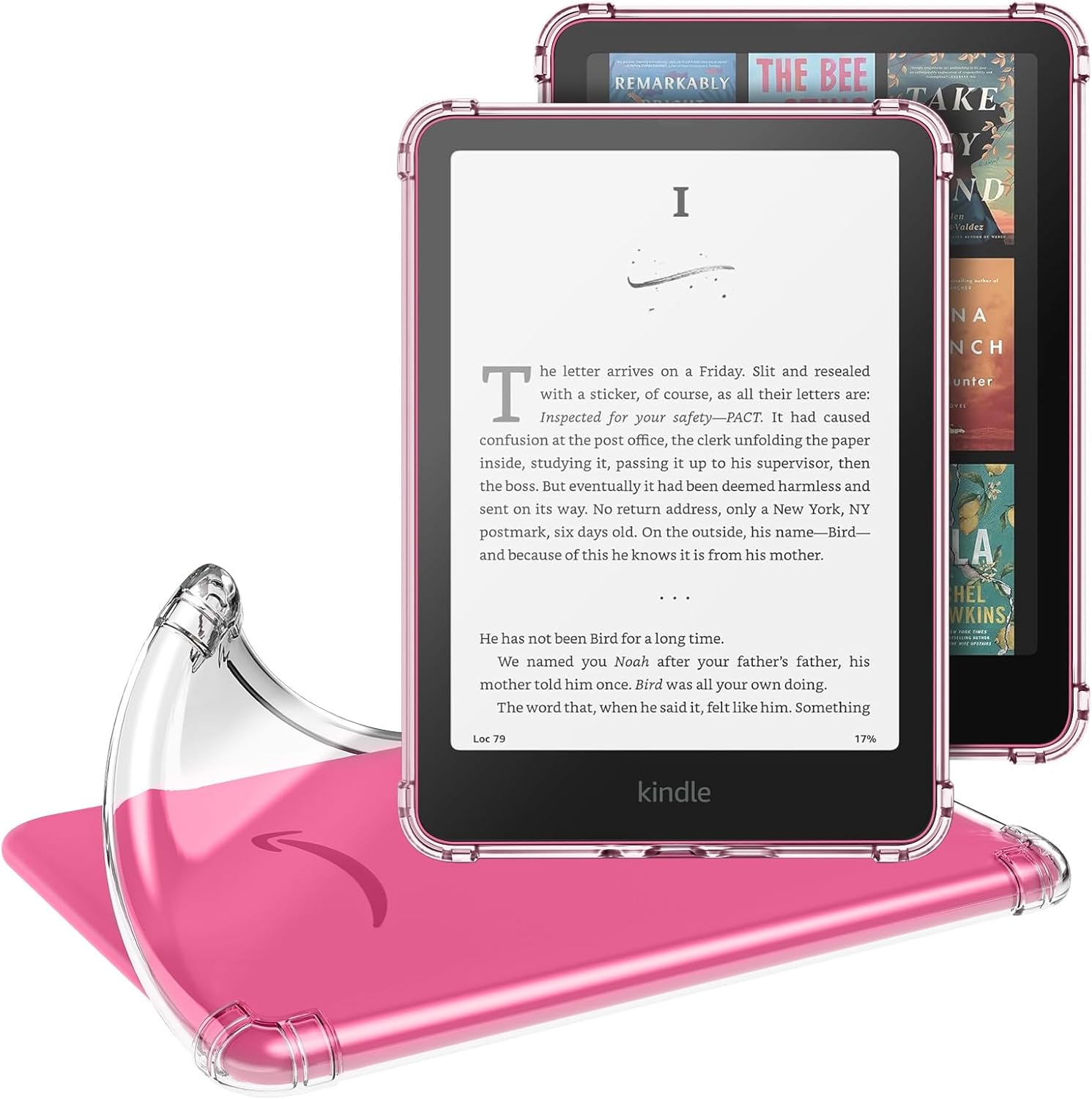 MoKo clear TPU protective case for Kindle Paperwhite 12th Gen front view
